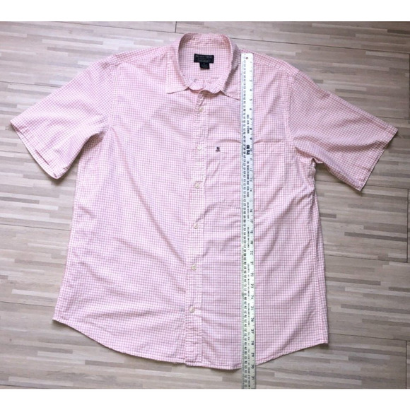 Polo Jeans Company, Men's Button Up Shirt, Pink Check, Cotton, Size X Large - Picture 4 of 5